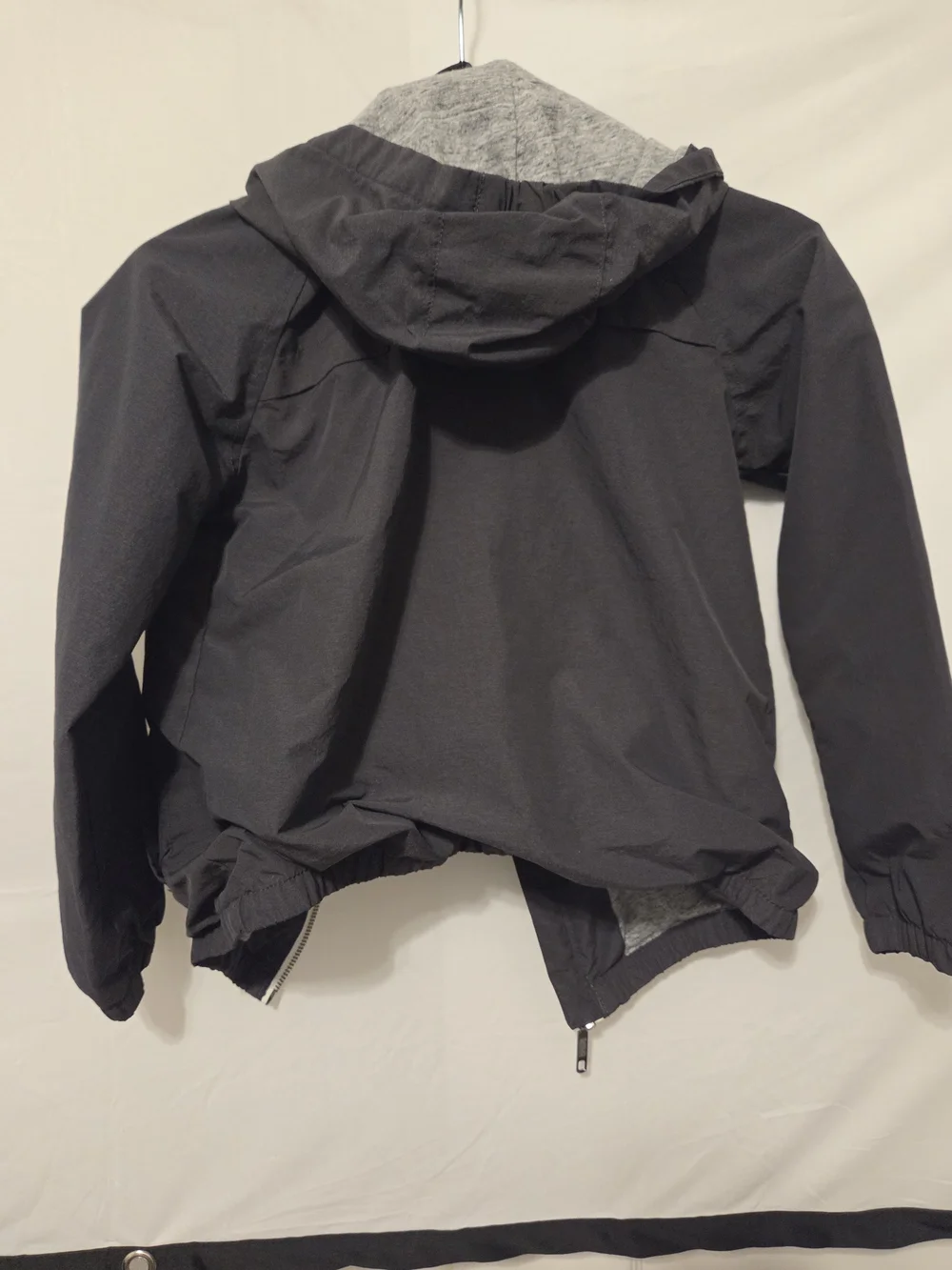 Gymboree Boys Black Hooded Windbreaker with Gray Lining